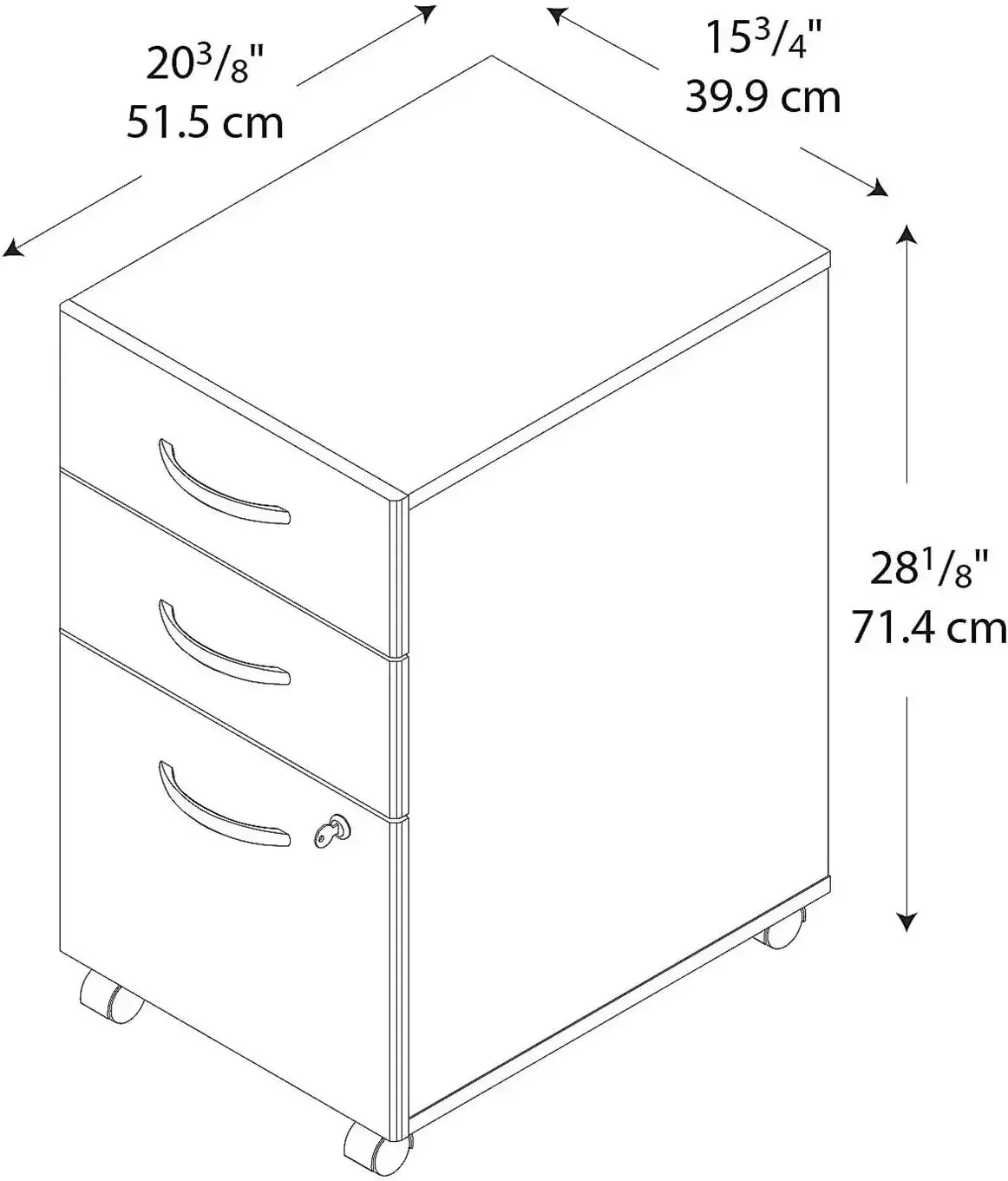 Serie c 2 Schubladen seitlicher Akten schrank montiert, Verriegelung Dokumenten speicher für zu Hause oder im profession ellen Büro, 36w, natürliche Kirsche