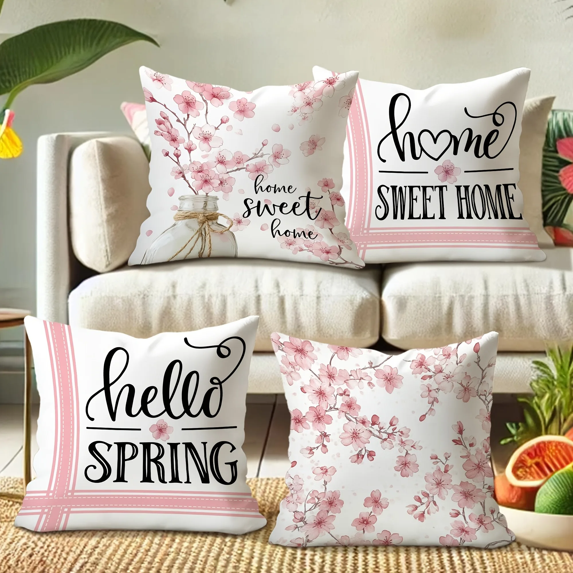 

Enchanting Sakura - themed Pillow Cover: Welcome Spring & Embrace Sweet Home Sofa bed cushion cover home room decoration