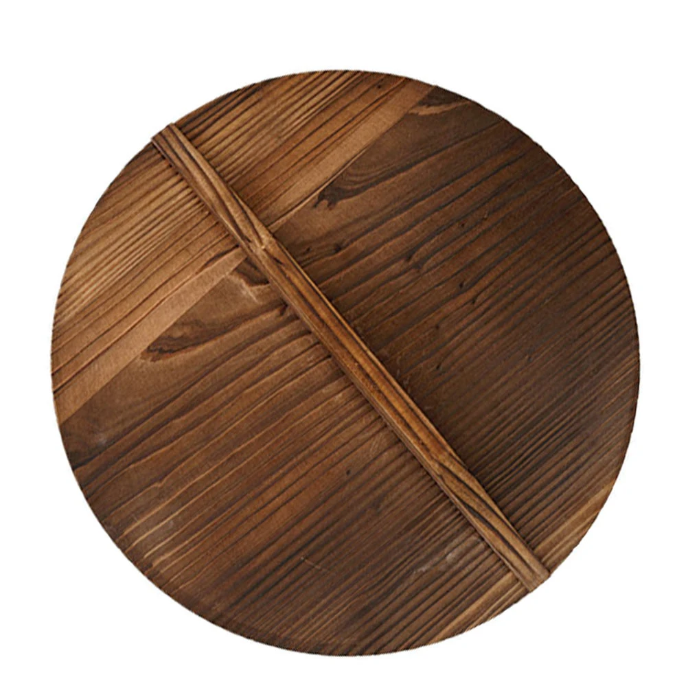 

Wooden Wok Lid Retro Pot Cover Anti splash Spill proof Steam Retaining Cookware Fits All Sizes Heat resistant Non