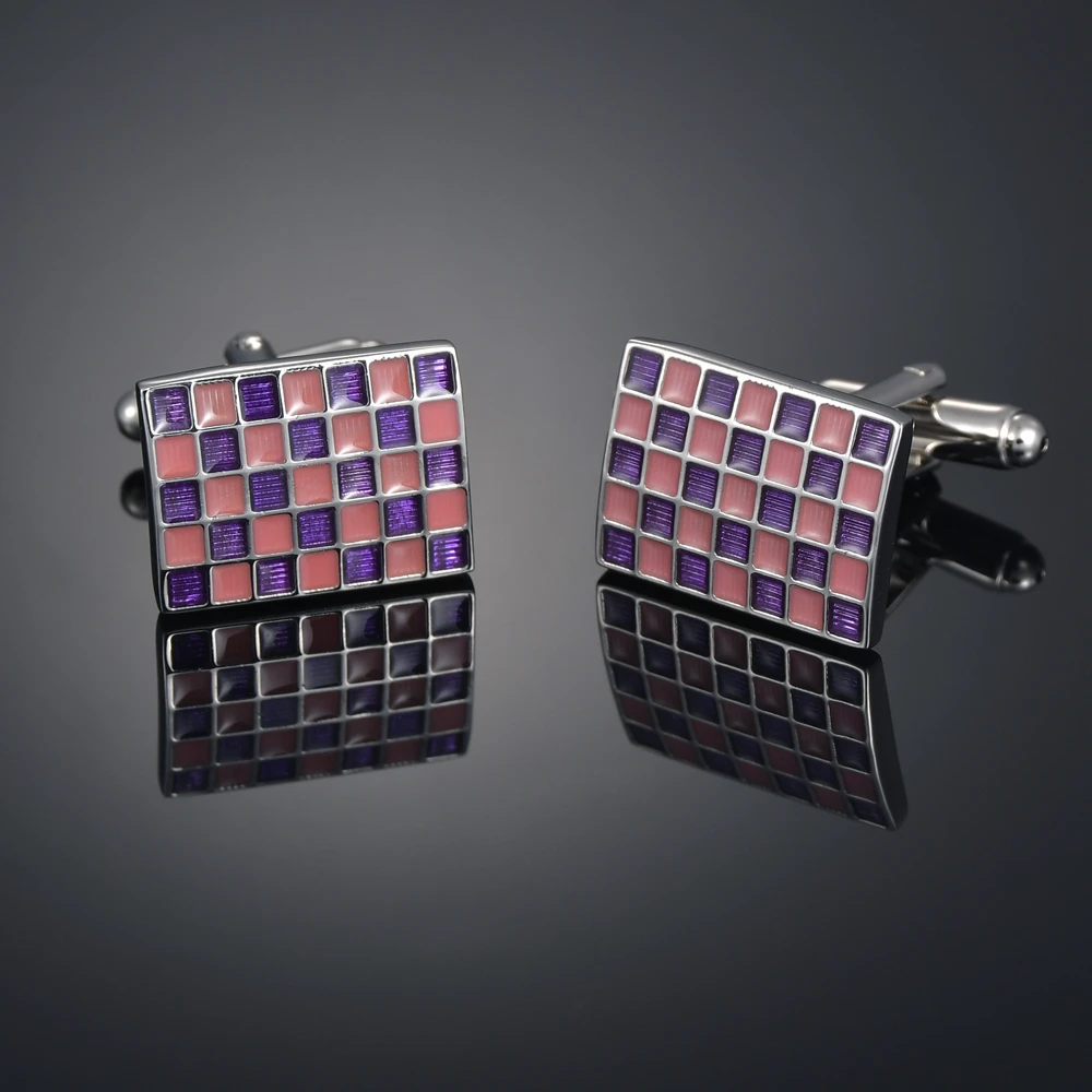 New Luxury Jewelry Brand Cufflinks for mens High-grade Gems/Square/Crown/Lattice men\'s shirts Cuff-links