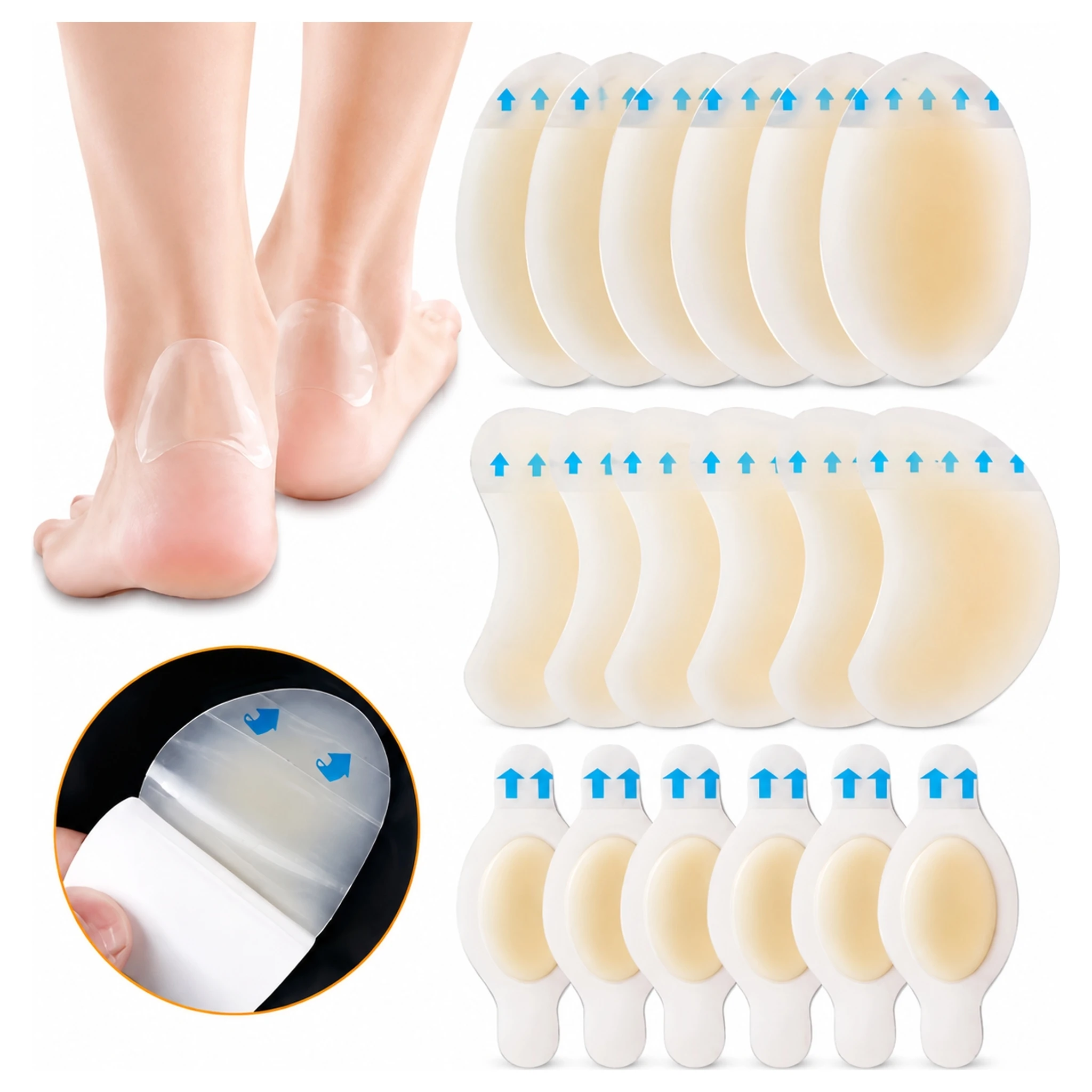 2-40pcs Invisible Adhesive Silicone Gel Blister Patches, Heel Toe and Foot Stickers for Everyday Skin Protection, Easy Handling