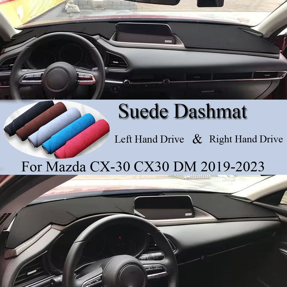 

Для Mazda CX-30 CX30 CX 30 DM 2019 2021 2022 2023, замшевый кожаный коврик для приборной панели, коврик для приборной панели, аксессуары для приборной панели