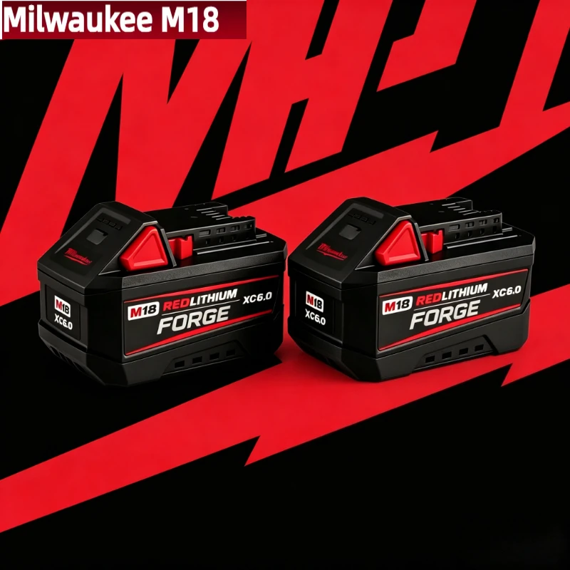 

Milwaukee M18 Red Lithium XC 6.0 battery, full range of electric tool setsfor long-lasting battery life and professional power.