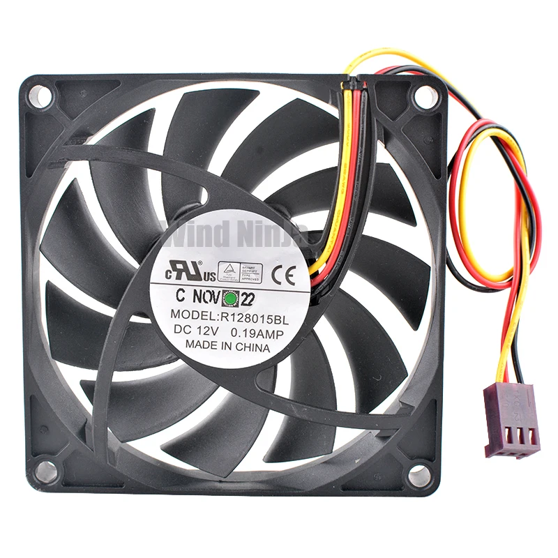 R128015bl 8Cm 80Mm Ventilator 80X80X15Mm 8015 Dc 12V 0.19a 3pin Dubbele Kogellager Koelventilator Voor Chassis Cpu