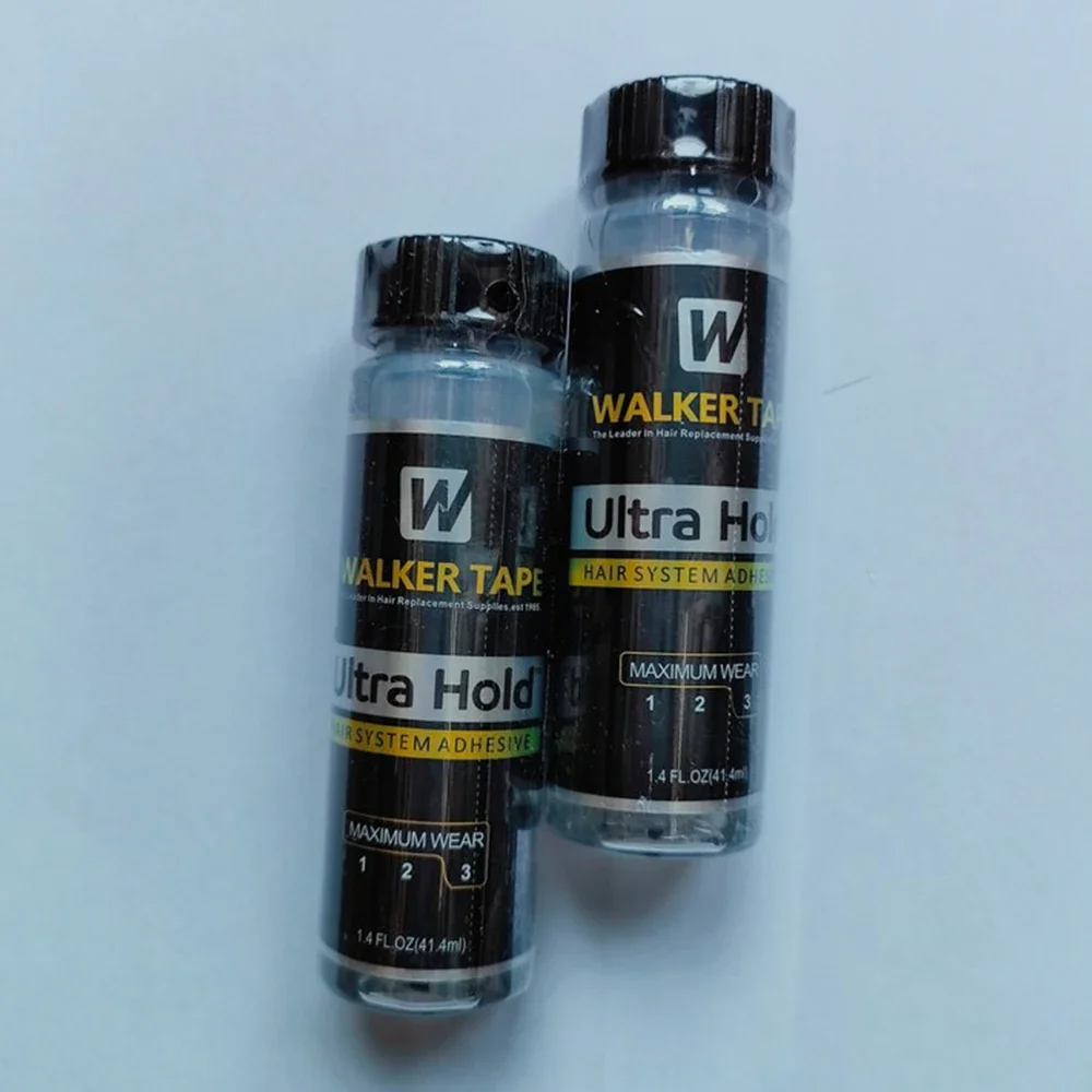 Cinta para caminar de 1,4 oz/41,4 ml, pegamento de encaje ultra sujetado, pegamento adhesivo para el cabello de encaje para caminar impermeable, súper pegamento para peluca de encaje/tupé/cierre