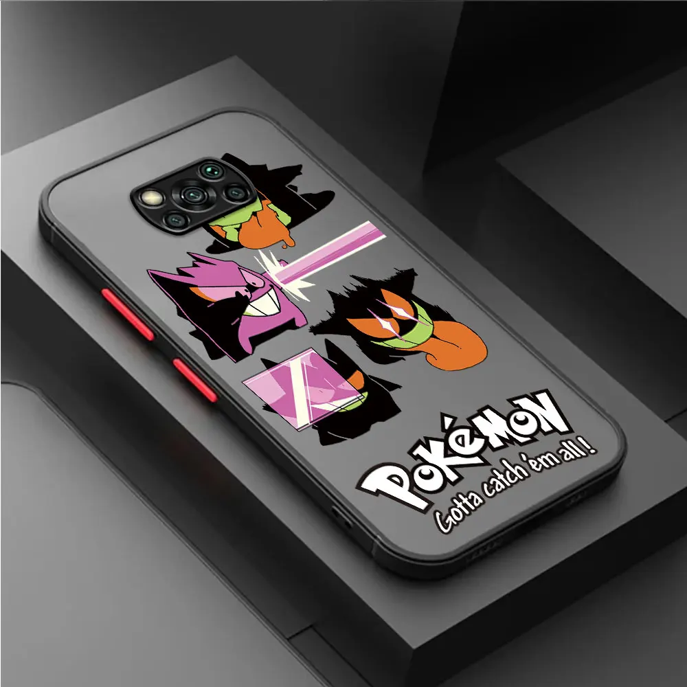 Pokemon Gengar Anime Case For Xiaoimi Poco X3 NFC 11T Pro 11 Lite X5 X4 12 13 9T 12X F3 M5 C40 C50 C51 Funda Back Phone Cover