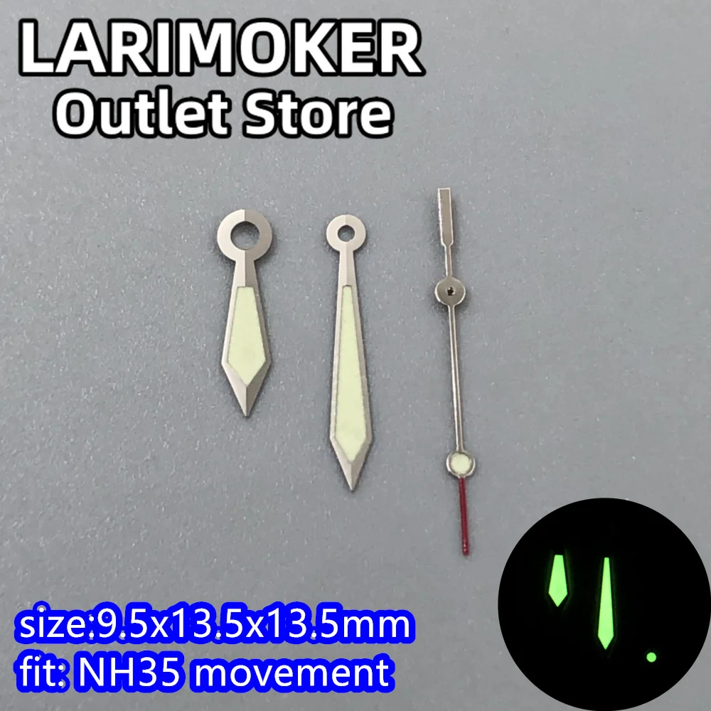 

LARIMOKER Green Luminous Automatic Steel Watch Hand fit NH35 movement Silver Watch Needles Watch Accessories
