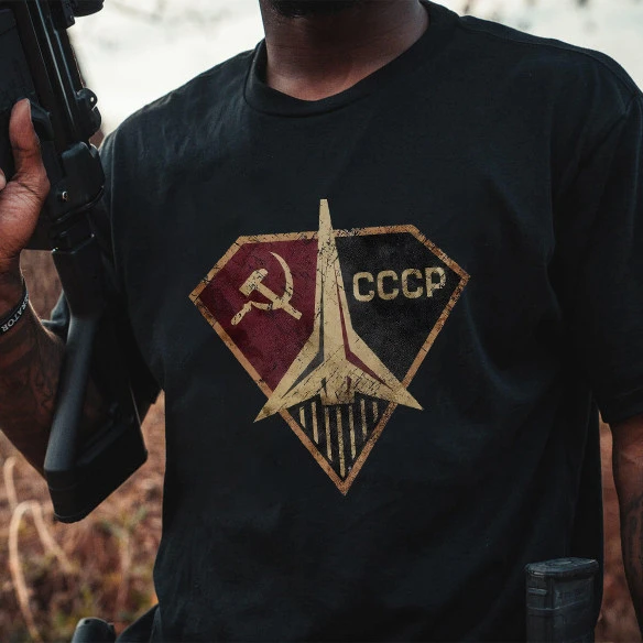 The Summer New Product Featuring Tough Guys - The Soviet Rocket CCCP Short-sleeved T-shirt Tough Guy Clothing Breathable