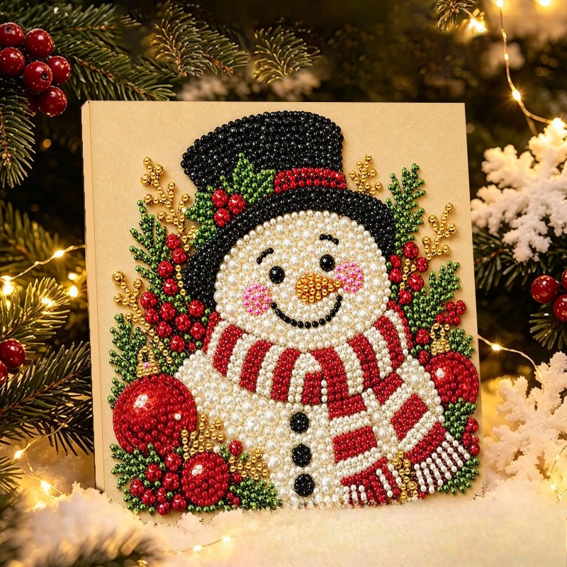 Santa Claus Pearl Diamond Painting Art Kit DIY Hand Diamond Art Paintings Christmas Decor Picture of Festive Atmosphere Gifts