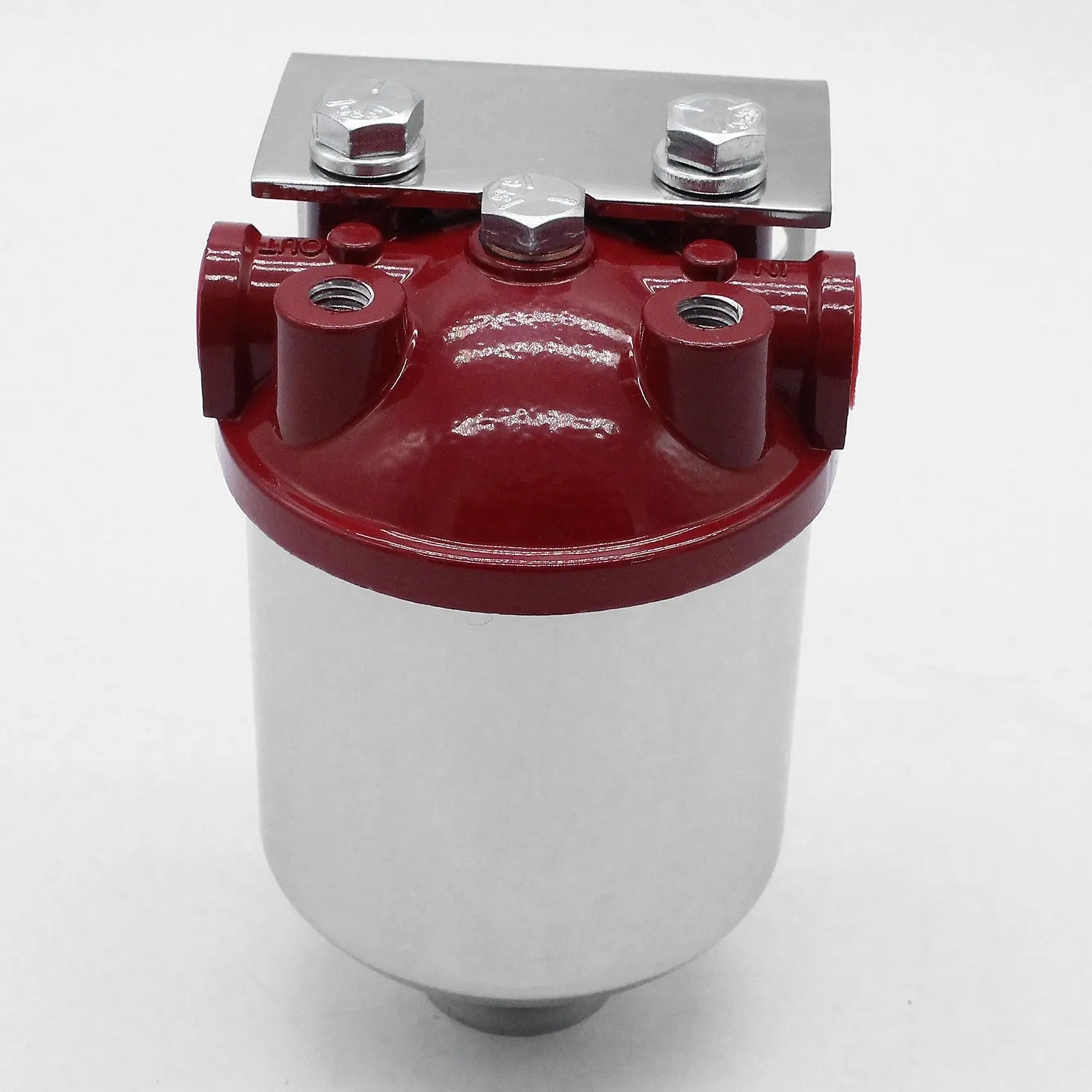 Estrutura grande do filtro de combustível da vasilha inline 3/8 NPT entrada saída corrida 10 mícrons