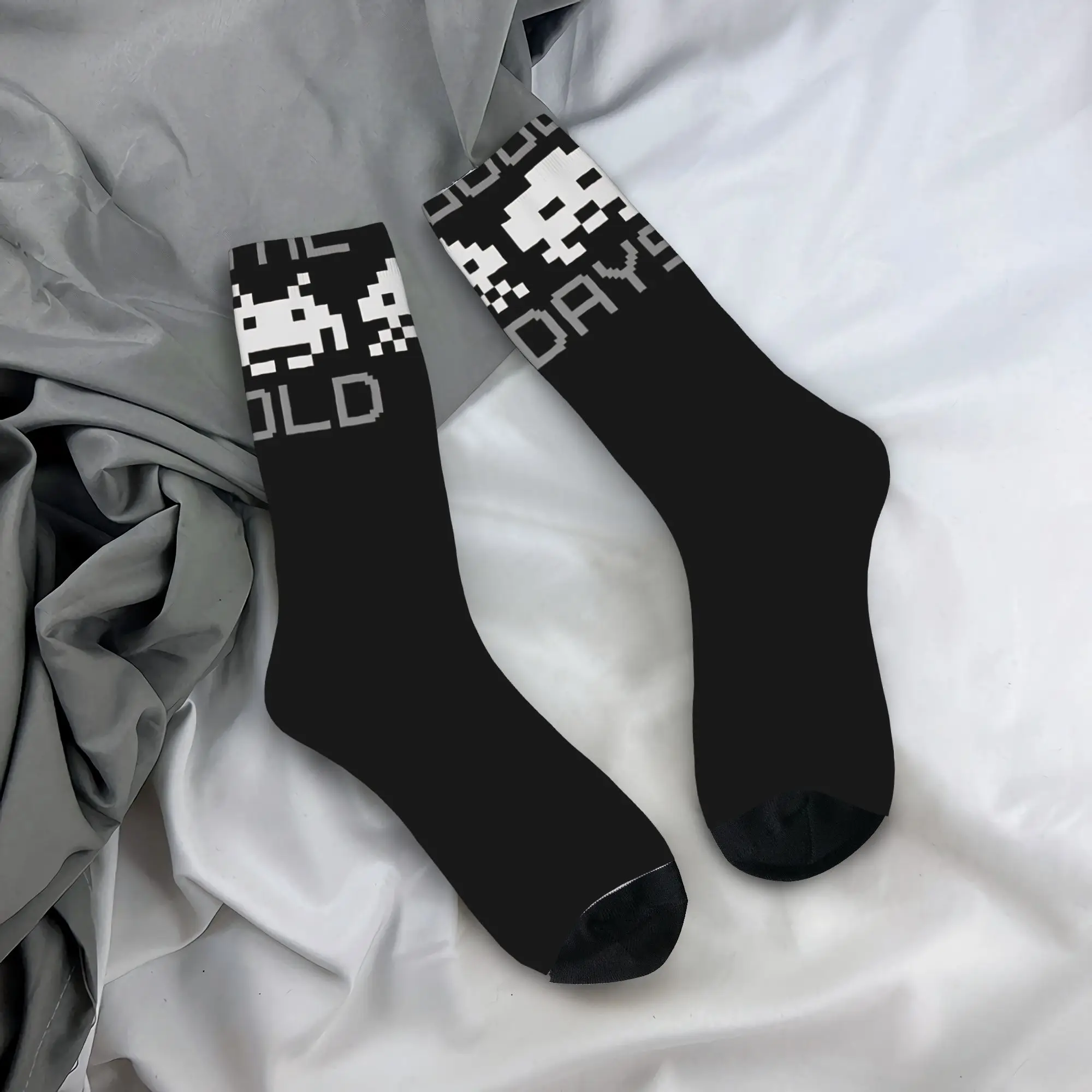 Space Invaders Lightweight Socks Autumn  Stockings Vintage Couple High Quality Socks Custom Outdoor Sports Anti Bacterial Socks