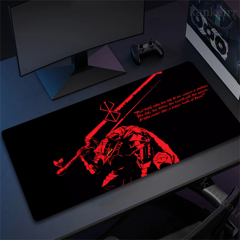 Anime Guts Sword In Berserk Mousepad Desk Mat Gaming Accessories Prime Gaming XXL Keyboard Pad Stitched Pad Desk Pads 50x100cm