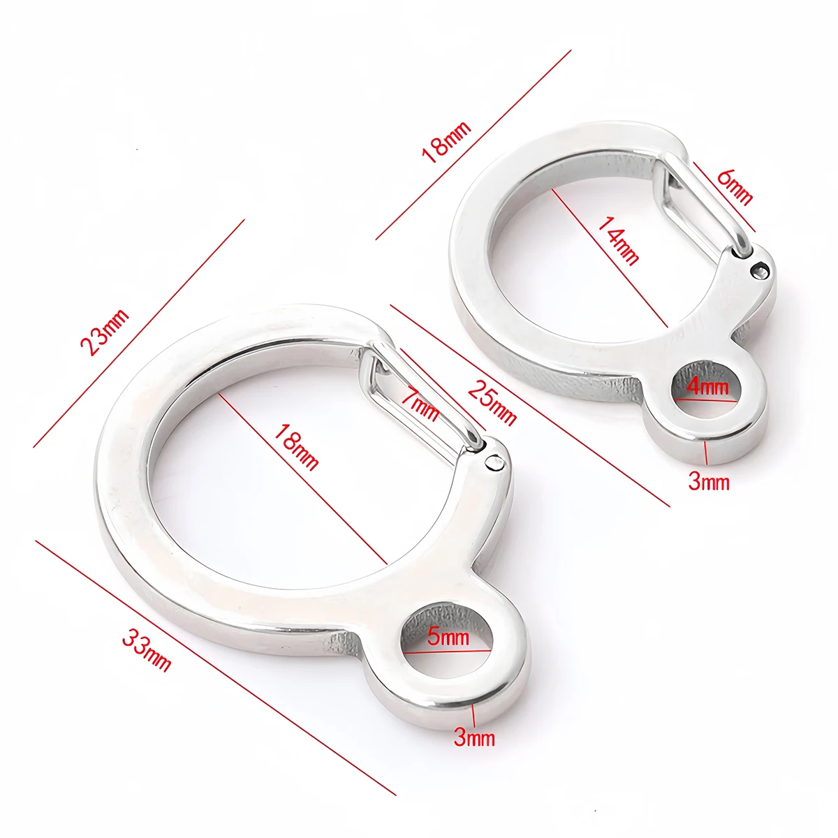 1/3Pcs Stainless Steel Key Ring Spring Snap Hook Keychain Pendant Clasp Outdoor Backpack Waist Strong Bearing Carabiner Buckle