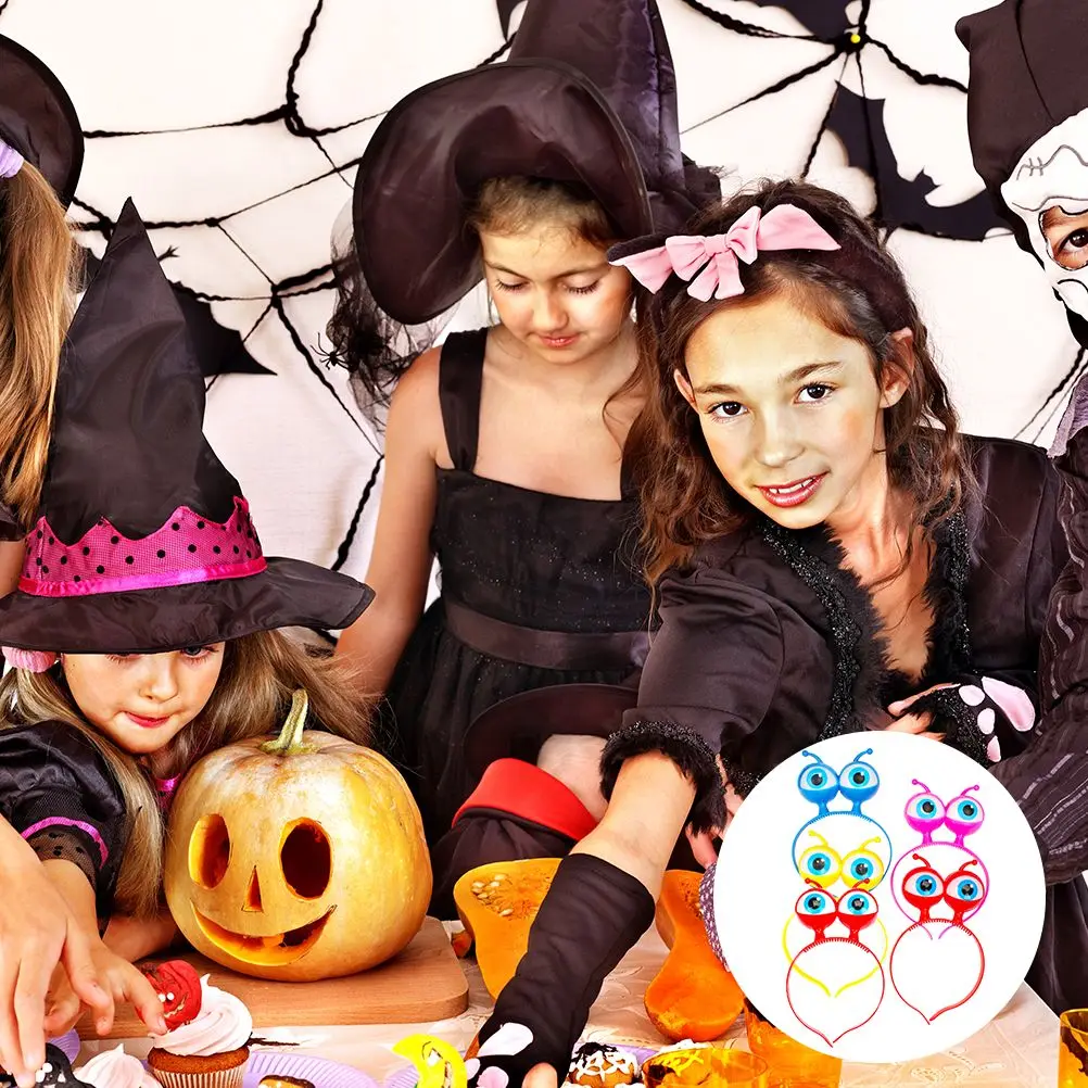5Pcs LED Glow Eyeball Headbands For Party Supplies Lightweight Comfortable Hair Hoop Festival Braiders Halloween Hairband Glow