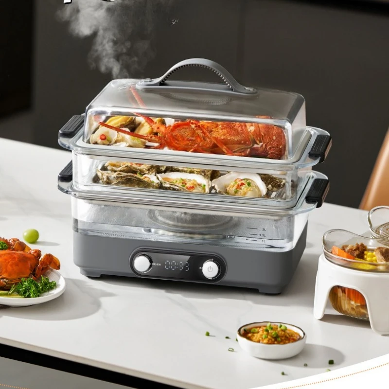 

Glass electric steamer, new for home use, multi-functional, good things to share, strongly recommended