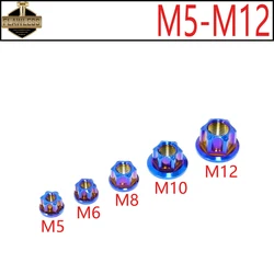 FLAWLESSTI M5 M6 M8 M10 M12 M14 Gr5 Titanium Nut Brake Clutch Lever Sprocket Front Rear Alxe Nut For S1000RR Tmax 560