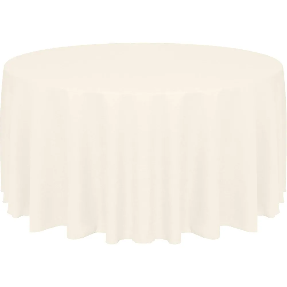 

2 Pack- Faux Burlap - Havana 96-Inch Round Tablecloth - Basket Weave