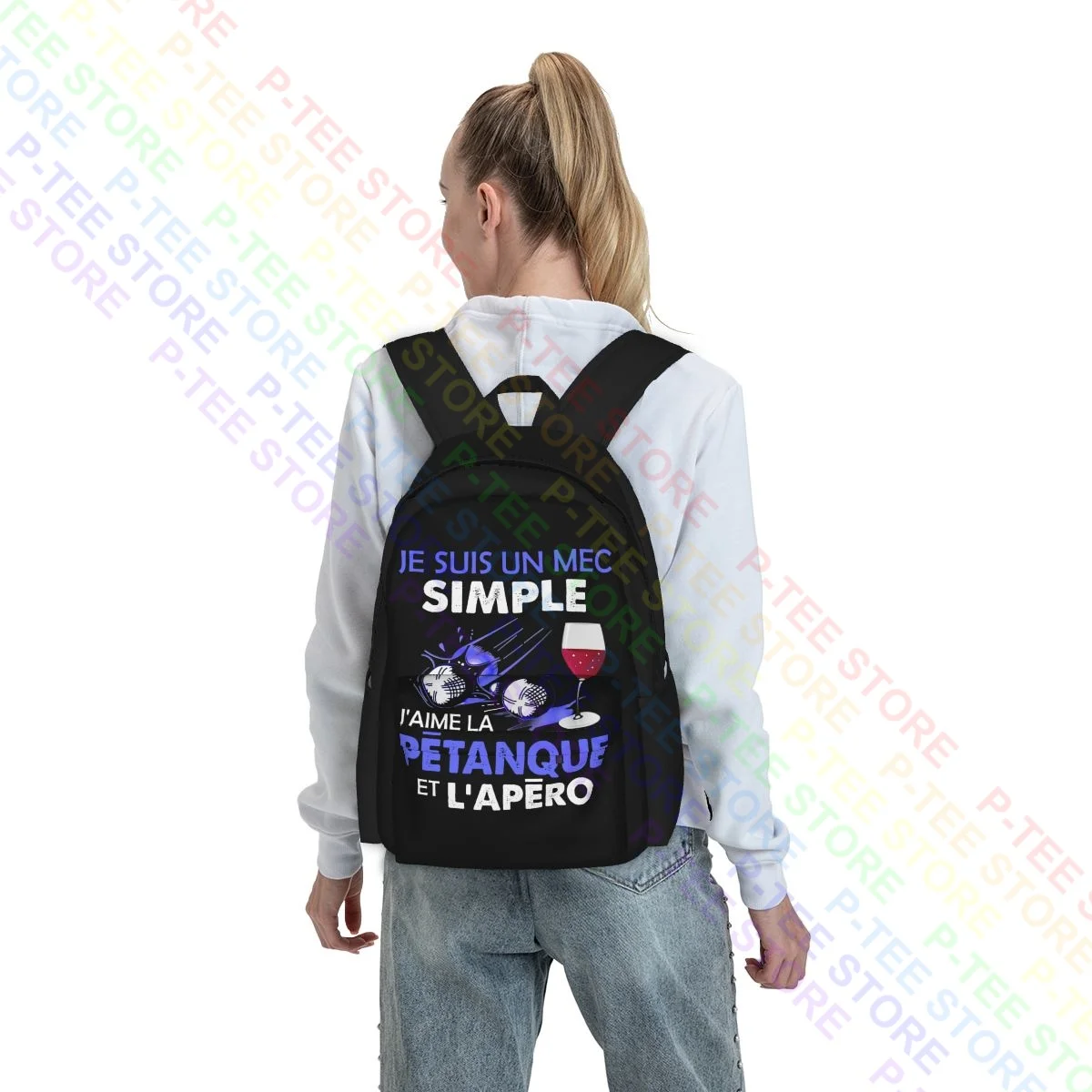 Je Suis Un Mec Simple J’Aime La Petanque Et L’Apero Large Capacity Backpack Swimming Bags For Travel