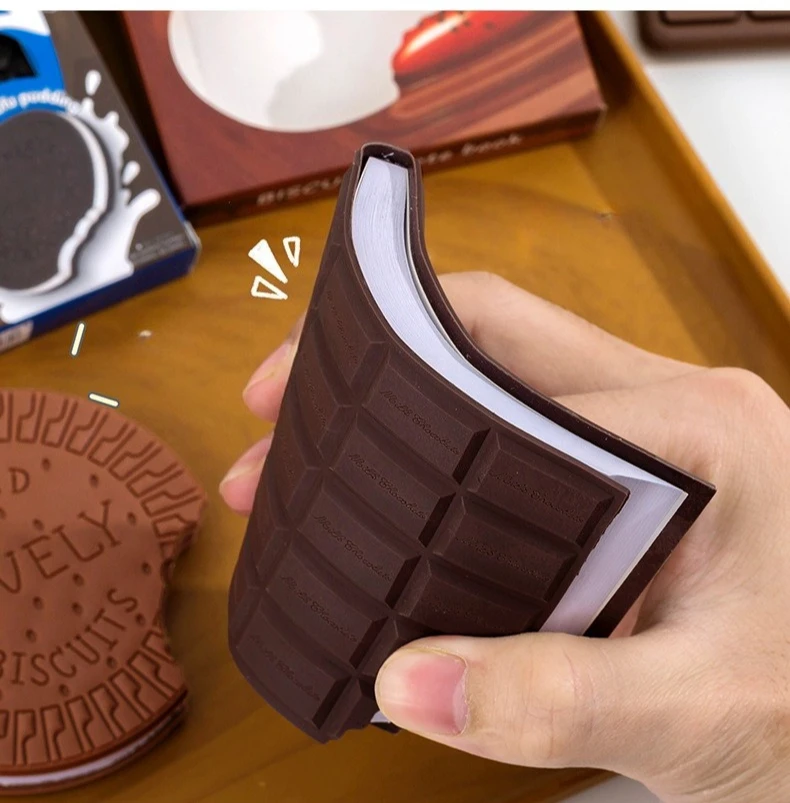 Niedliches Schokoladenförmiges Mini-Notizbuch Tragbarer Taschen-Notizblock Kreatives Schreibwaren-Geschenk für Schüler & Preise – Detail 7
