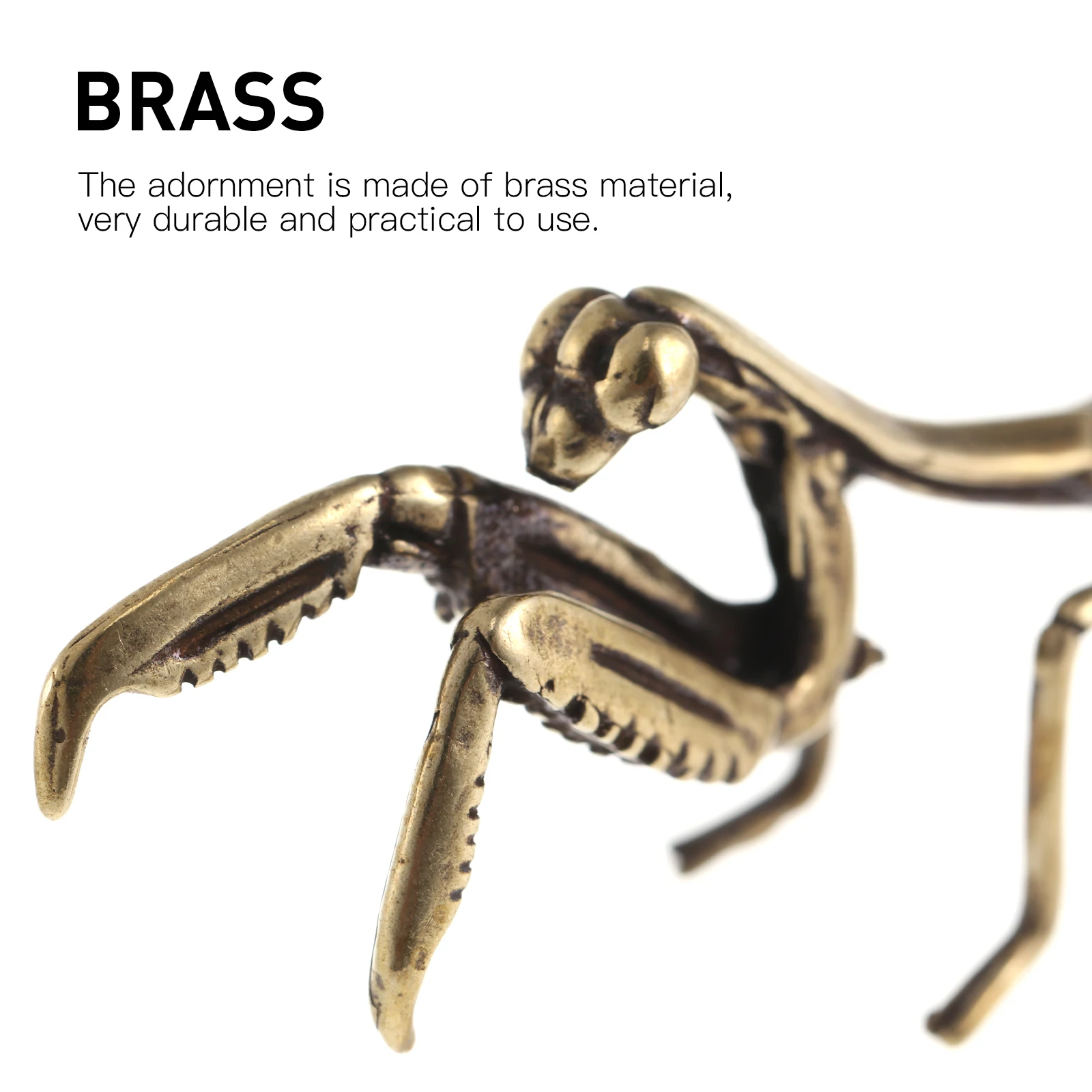 

1pc Brass Mantis Desktop Ornament Vintage Craft Decoration Home Office Table Decor Desktop Ornament Adornment Compact Size