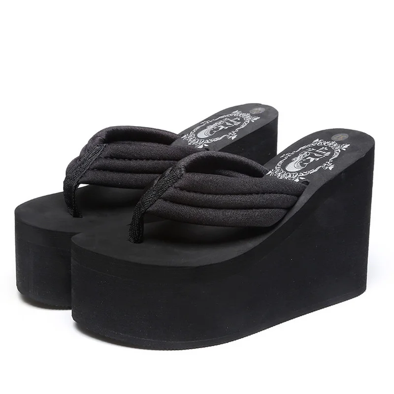 Comemore-Chanclas de cuña de tacón superalto para mujer, zapatos de plataforma antideslizantes, Sandalias de tacón de tendencia 41, sandalias