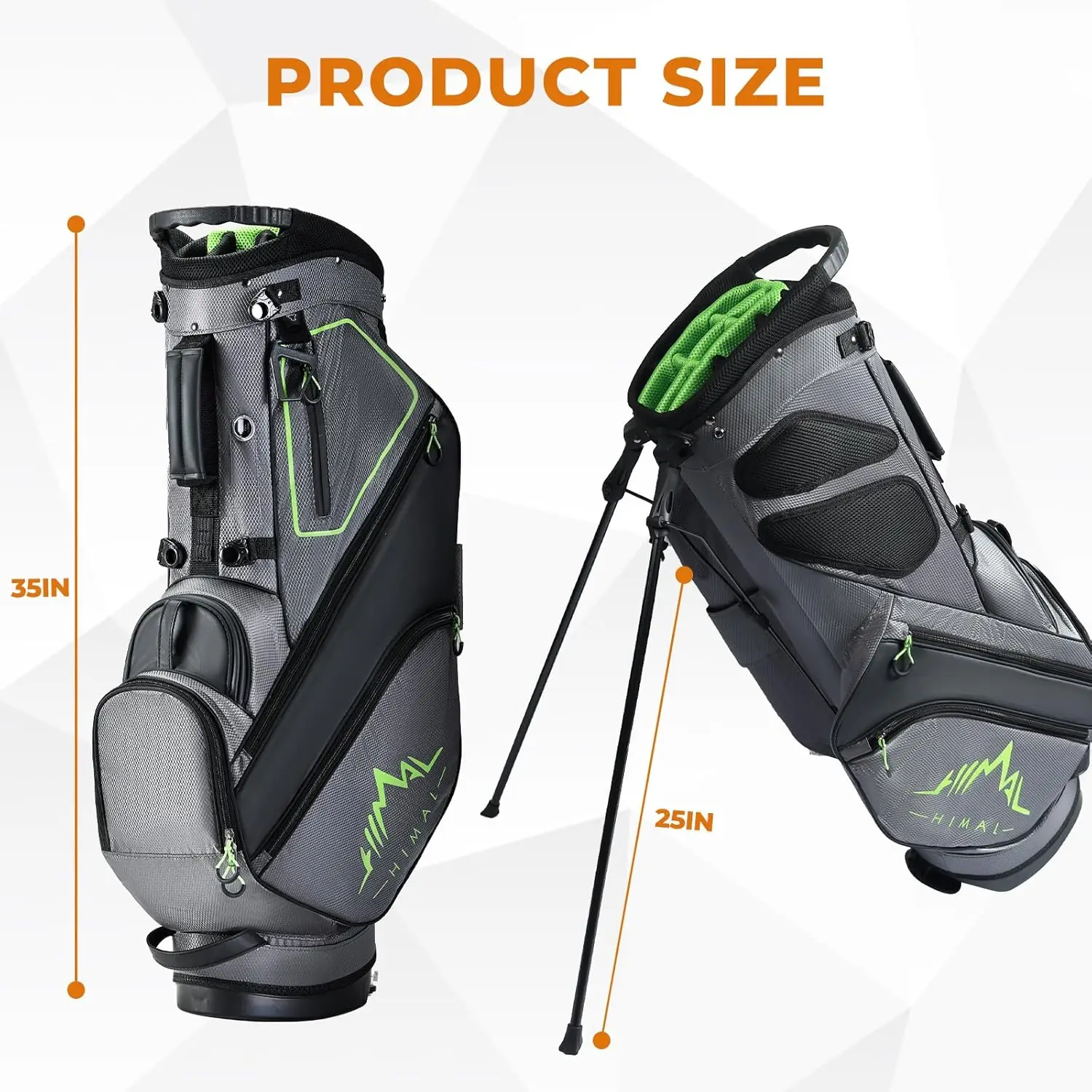 Golf Bag for Men, Golf Bags with Stand, Multiple Pockets, Dual Strap, Rain