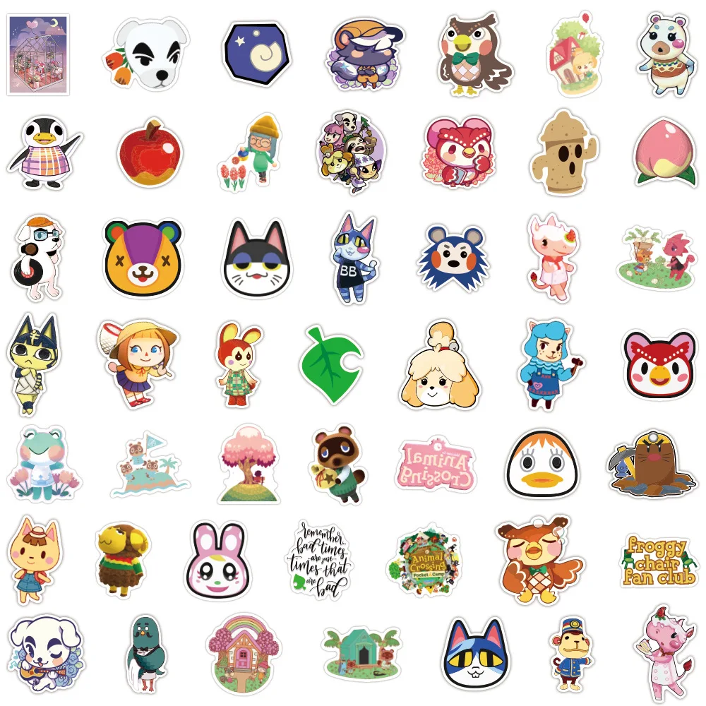 100PCS Game Animal Crossing Graffiti Stickers Cartoon Decals Scrapbook Diary Laptop Phone DIY Sticker for Kids Toy