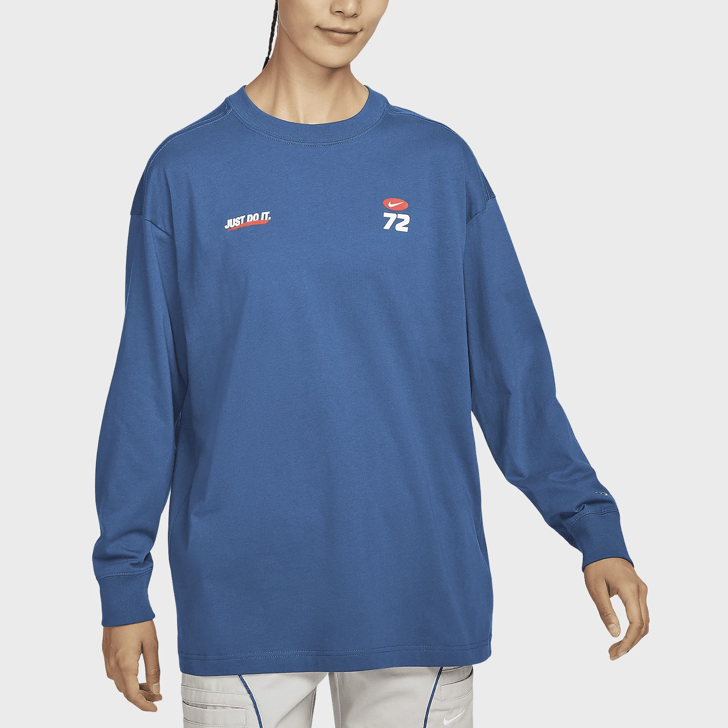 

Nike Official Authentic 2024 New Women's Printed Round Neck Loose Long Sleeve T-Shirt HQ1574-421