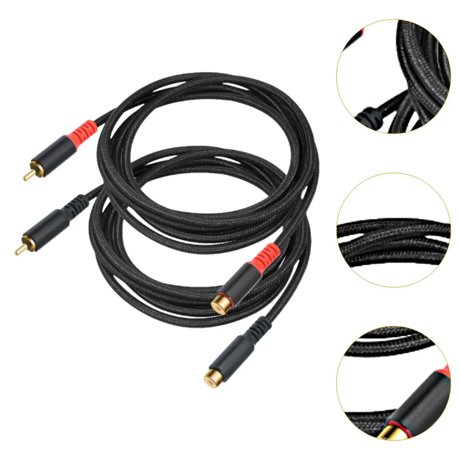 RCA Extension Cable Audio Player Extension Cable Stable RCA to RCA Cable for Laptop Amplifier Home Audio Theater Hi-fi System