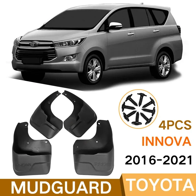 For Toyota INNOVA 2016-2021 black car mudguard Reduce dust Resist tire dirt car accessories tools