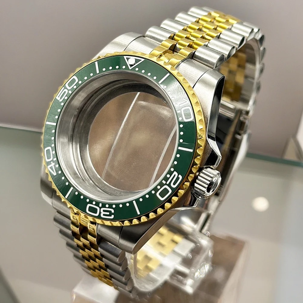 Orologio con movimento vecchio argento Cassa da 40 mm Quadrante da 28,5 mm NH34 NH35 NH36 NH38 NH39 NH70 GMT Sottoscatola Lunetta in ceramica Zaffiro in alluminio