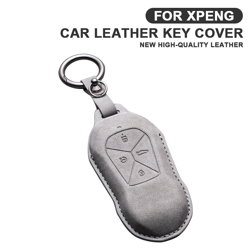 

Leather Key Cover Case Shell For XPENG P7 keycase G3i G3 P5 G9 G6 P7i X9 Car Smart Key Remote Protect Cover Keychain Accessories
