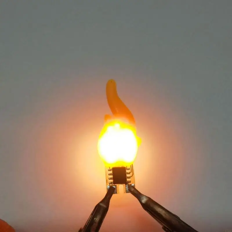 

E5BE 5Pcs LED Flashing Flame Light Flame Shaped LED Filament Bulb Camping Party Restaurant Decorative Light Enduring