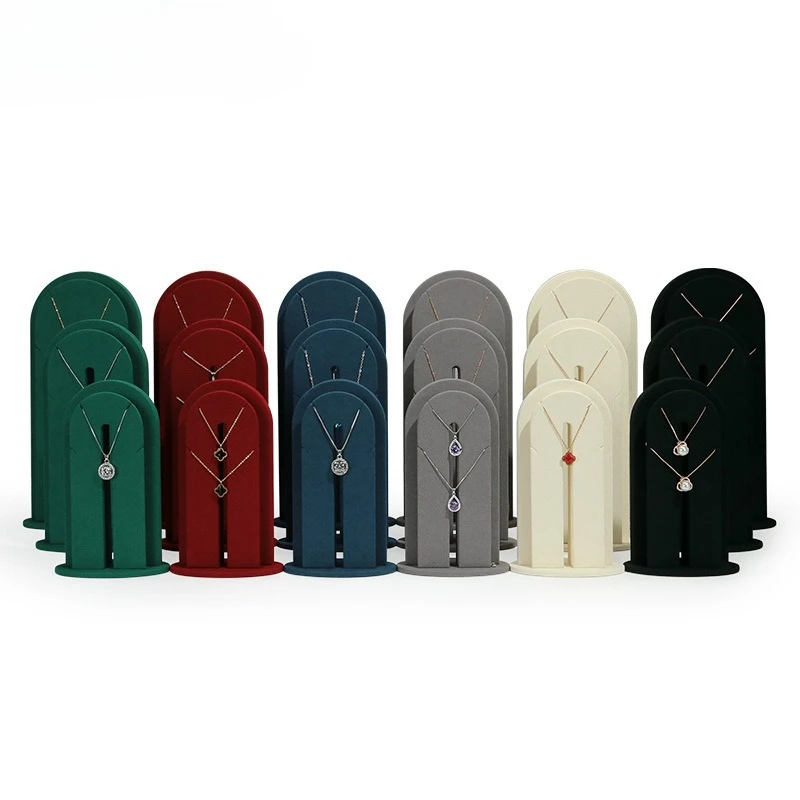 

New Microfiber Arched Pendant Display Stand Counter Vertical Necklace Window Necklace Display Stand Spot