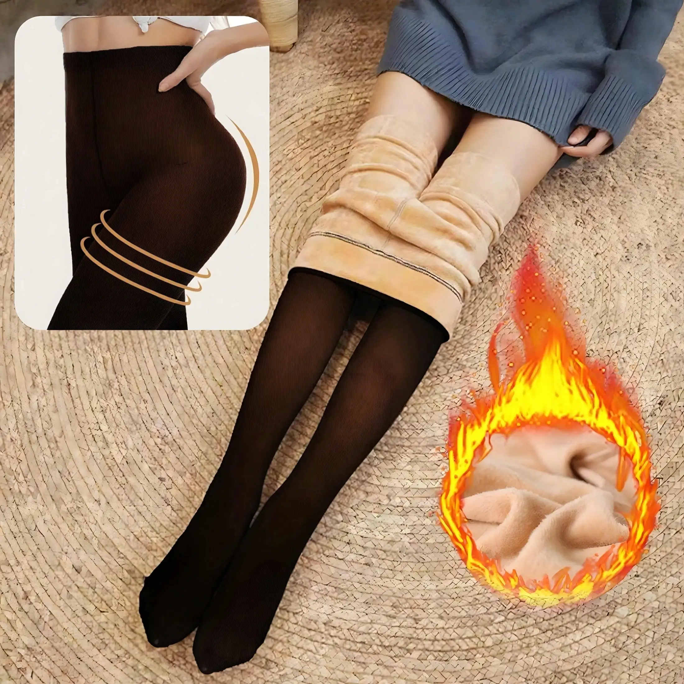 

Woman Thermal Tights Sexy Translucent Fleece Leggings Pantyhose Slim Winter Warm Thick Velvet Stockings Female Streetwear Pants
