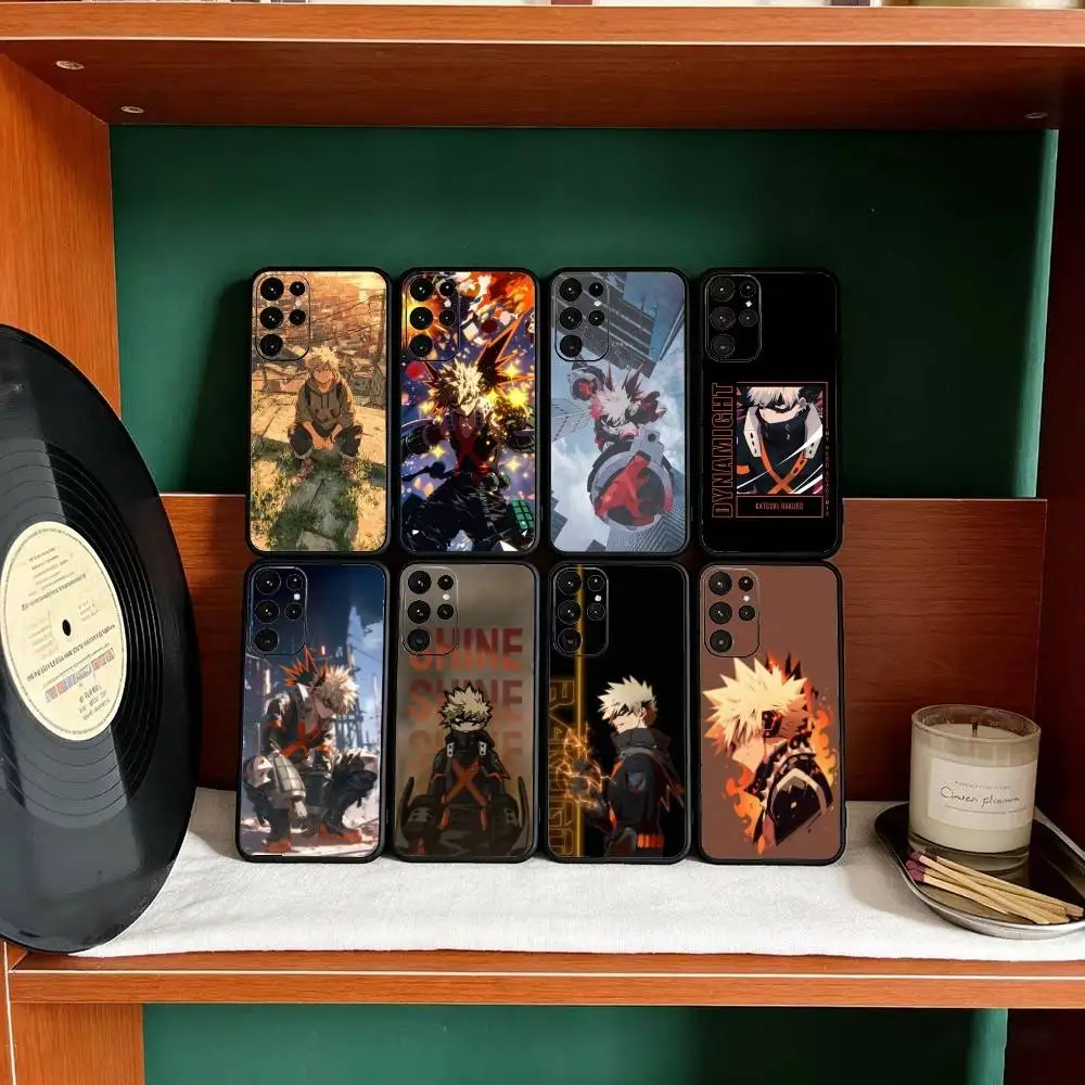 

K-Katsuki Bakugo Phone Case For Samsung S25,24,23,22,30,21,10,9,Ultra,Plus,Lite Soft Black Case
