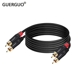 2 RCA M/M Stereo Audio Cable (24K Gold Plated and Copper Core）2RCA Male to 2RCA Male [Left/Right] Premium Sound Quality Plug