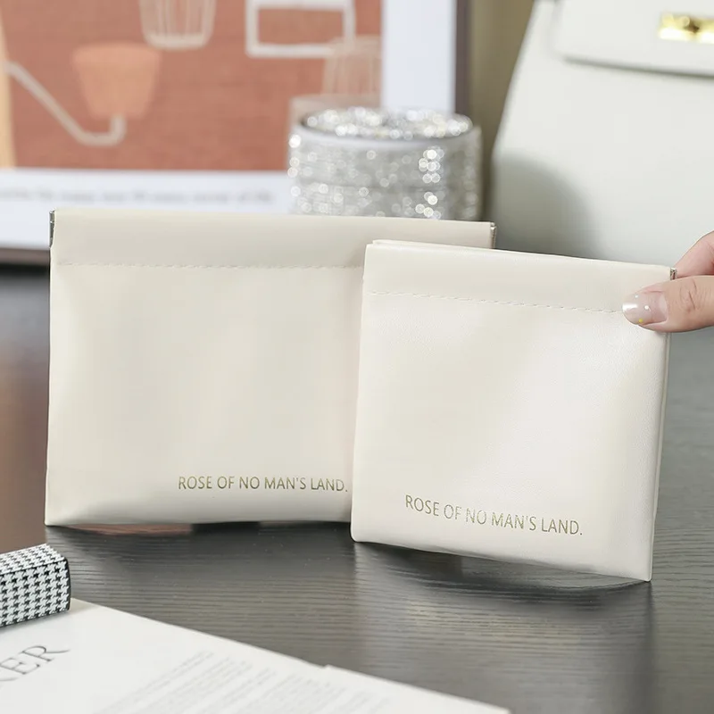 PU Leather Mini Cosmetic Bag Outgoing Portable Cosmetic Storage Bag Automatic Closure Shell Bag #3610