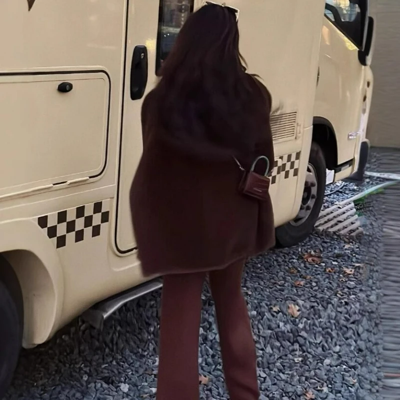 Novo eco-friendly pele de vison engrossado meados de comprimento jaqueta quente para mulher 2026 outono inverno com estilo retro europeu americano