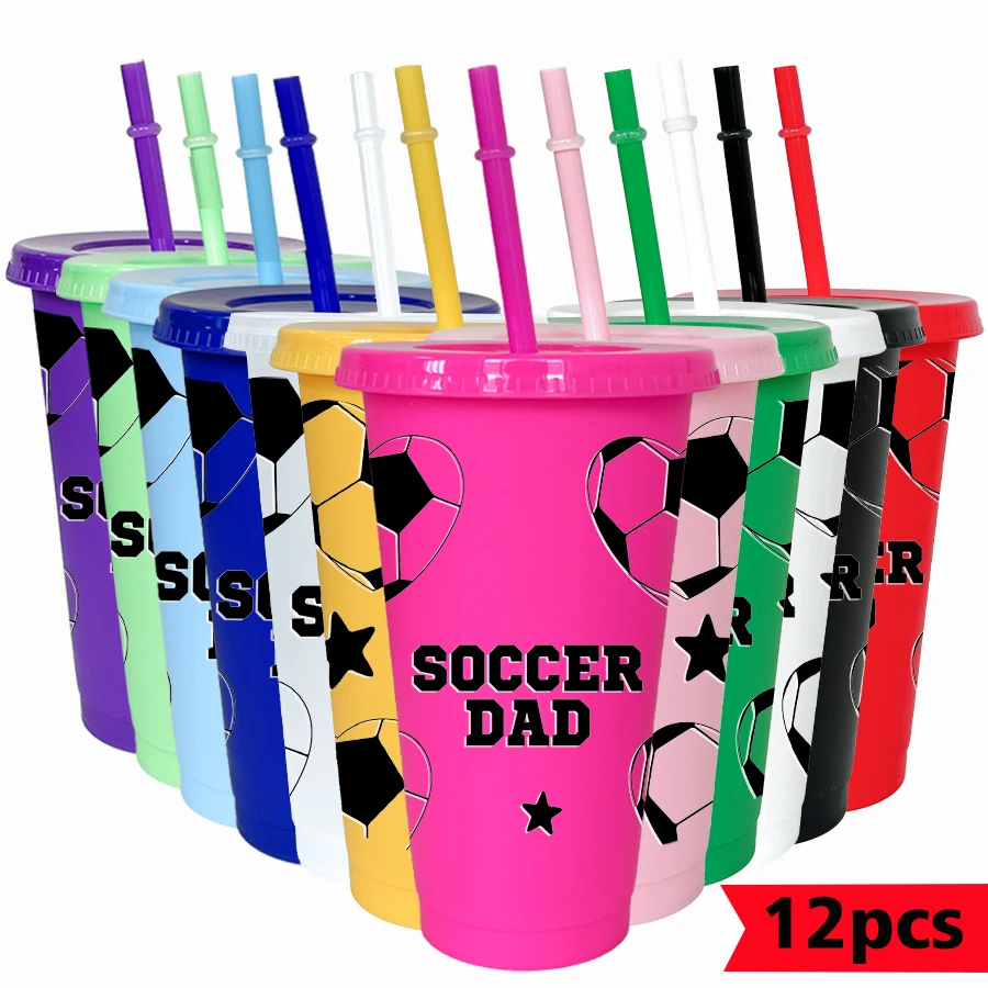12pcs-set-football-star-pattern-26oz-colored-plastic-party-cold-cup-for-birthday-back-to-school-gift-gameday-drinkware
