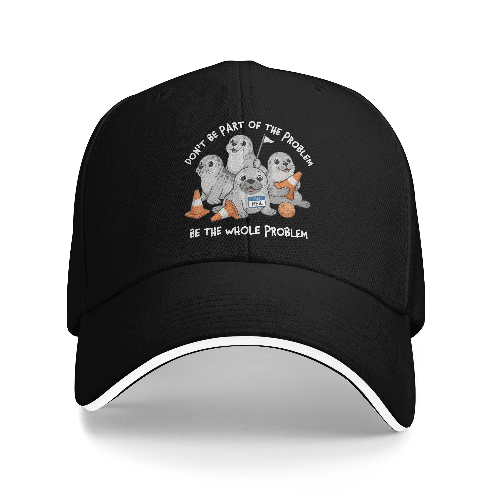 Dont Be Part of the Problem Be the Whole Problem Funny Seal Sun Baseball Cap Summer Men Adult  Print Hip Hop Hats Baseball Caps
