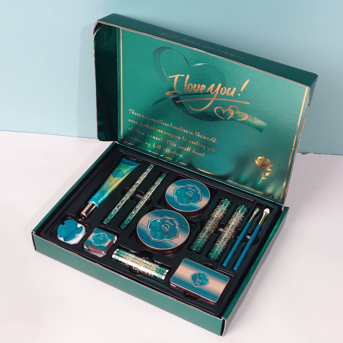 O'CHEAL 13Pcs Makeup Set Lip Balm Concealer Eye Shadow Loose Powder Foundation Highlighter Compact Powder Eye Cream Cosmetics
