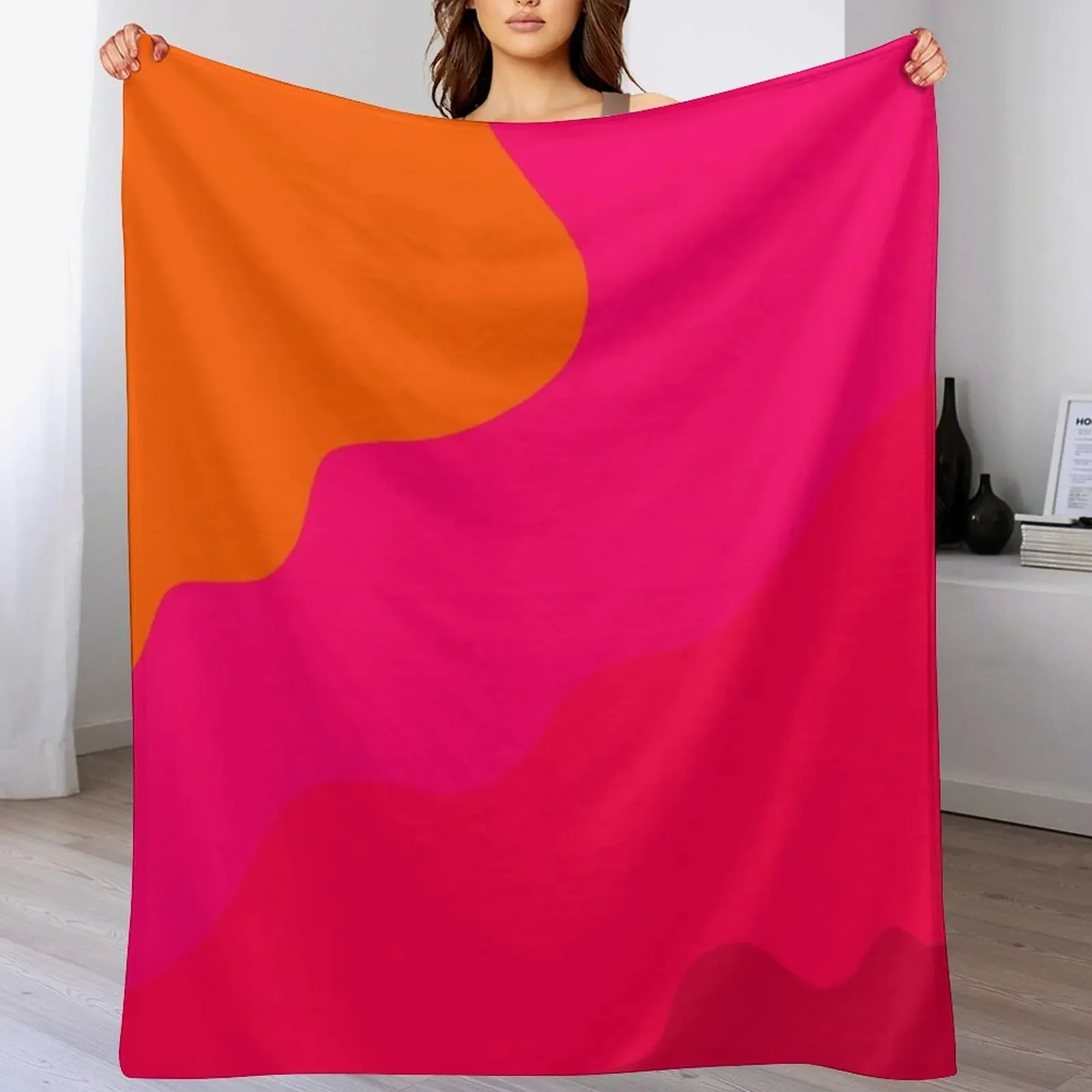 

Hot Pink to Orange Throw Blanket Air Conditioner Soft Blanket for Office Home