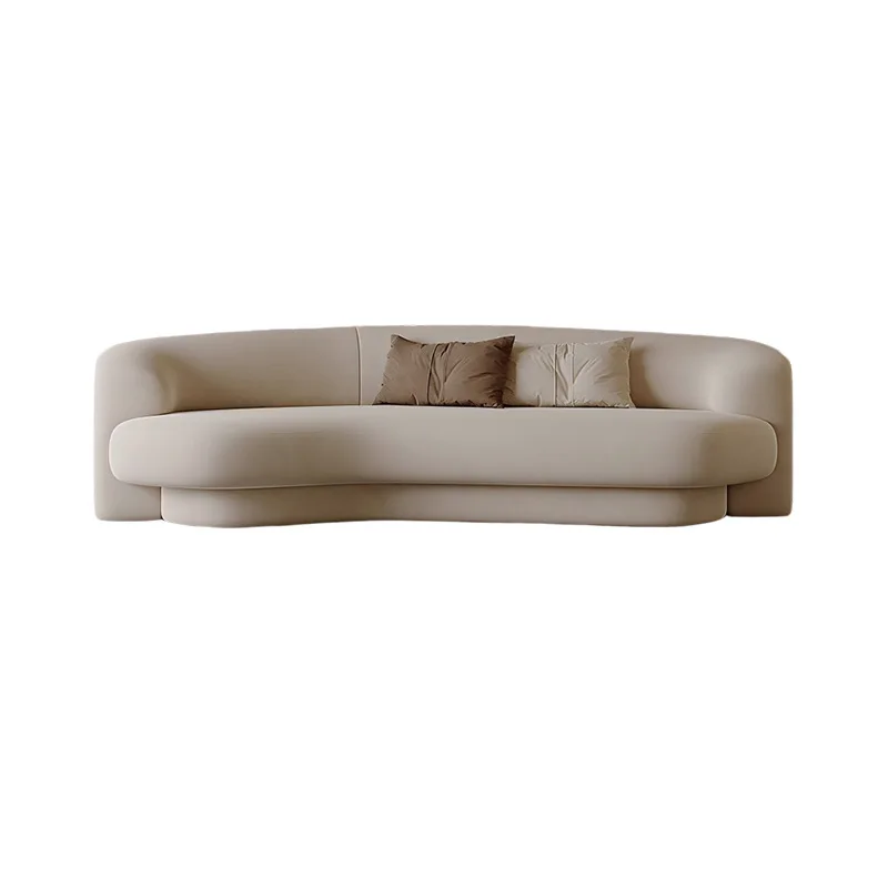 Sofa für kleine Wohnungen, modernes, schlichtes, speziell geformtes, geschwungenes Wabi-Sofa