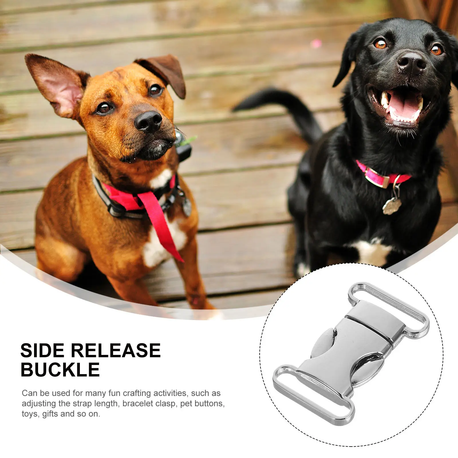 5Pcs Silver Side Release Buckles 20Mm Flat Metal Buckle for Survival Bracelet Backpack Harness Belt Webbing Fastener