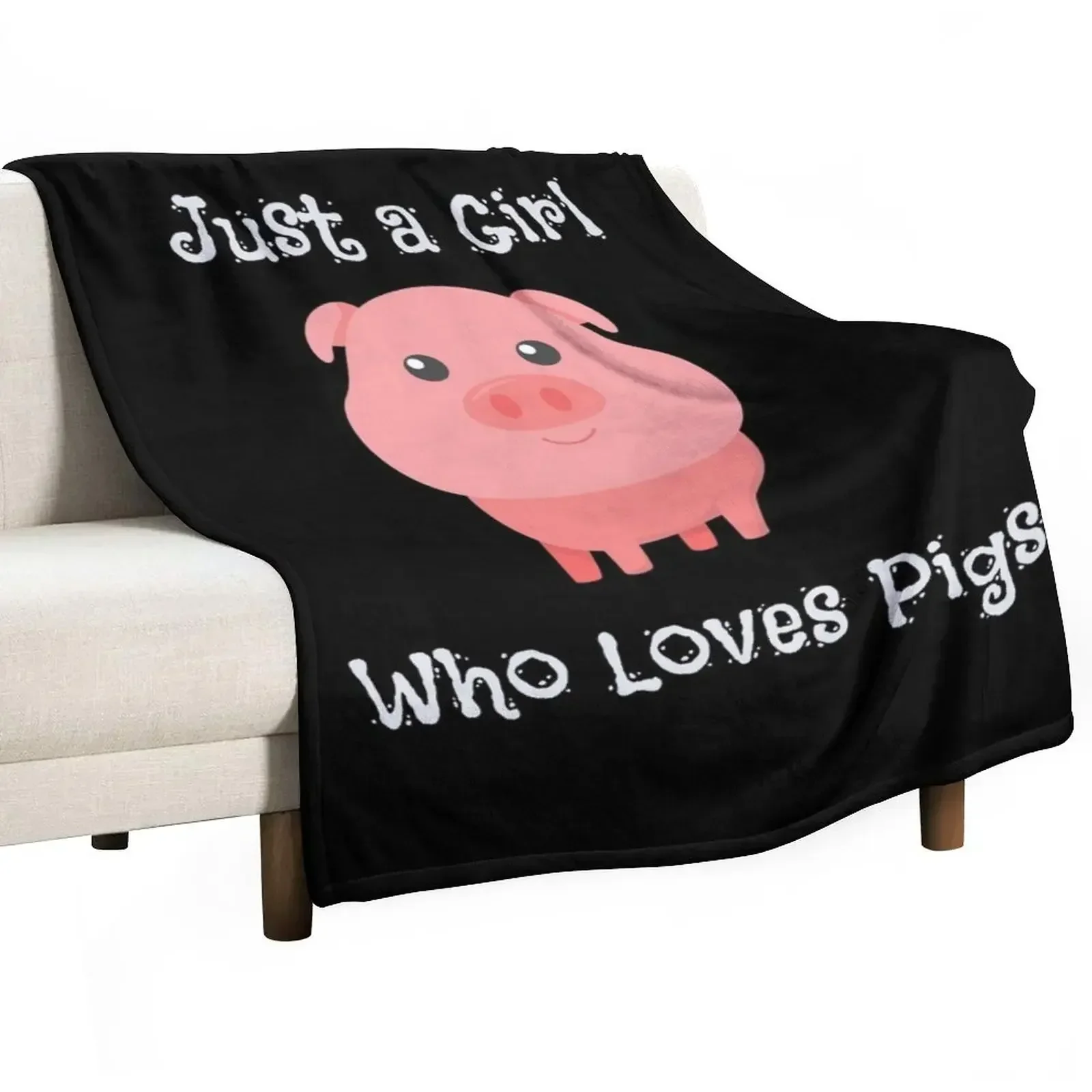 

Just a Girl Who Loves Pigs Cute Baby Pig Piglet Throw Blanket cosplay anime heavy to sleep Blankets