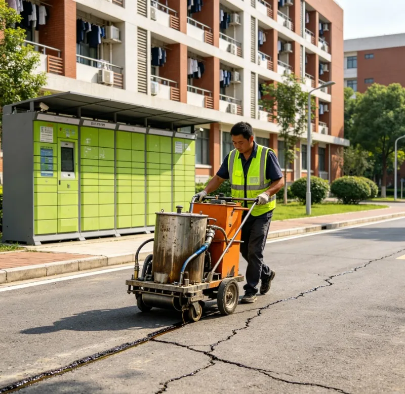 Hand Push 60L Road Crack Filling Machine Mini Asphalt Sealing Equipment for Sidewalk Parking Lot Crack Repair