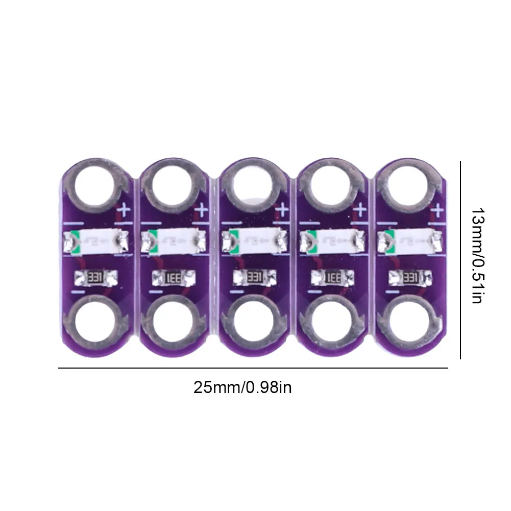 حزمة من 5 مصابيح LED Lilypad أحمر/أبيض/أصفر/أزرق/أخضر Lilypad LED وحدة إضاءة لمشاريع Arduino IDE E-Textiles التي يمكن ارتداؤها #6