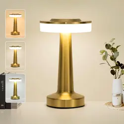 LED Table Lamp Touch Sensor Rechargeable Desktop Night Light Wireless Reading Lamp for Restaurant Hotel Bar Bedroom Decor Light