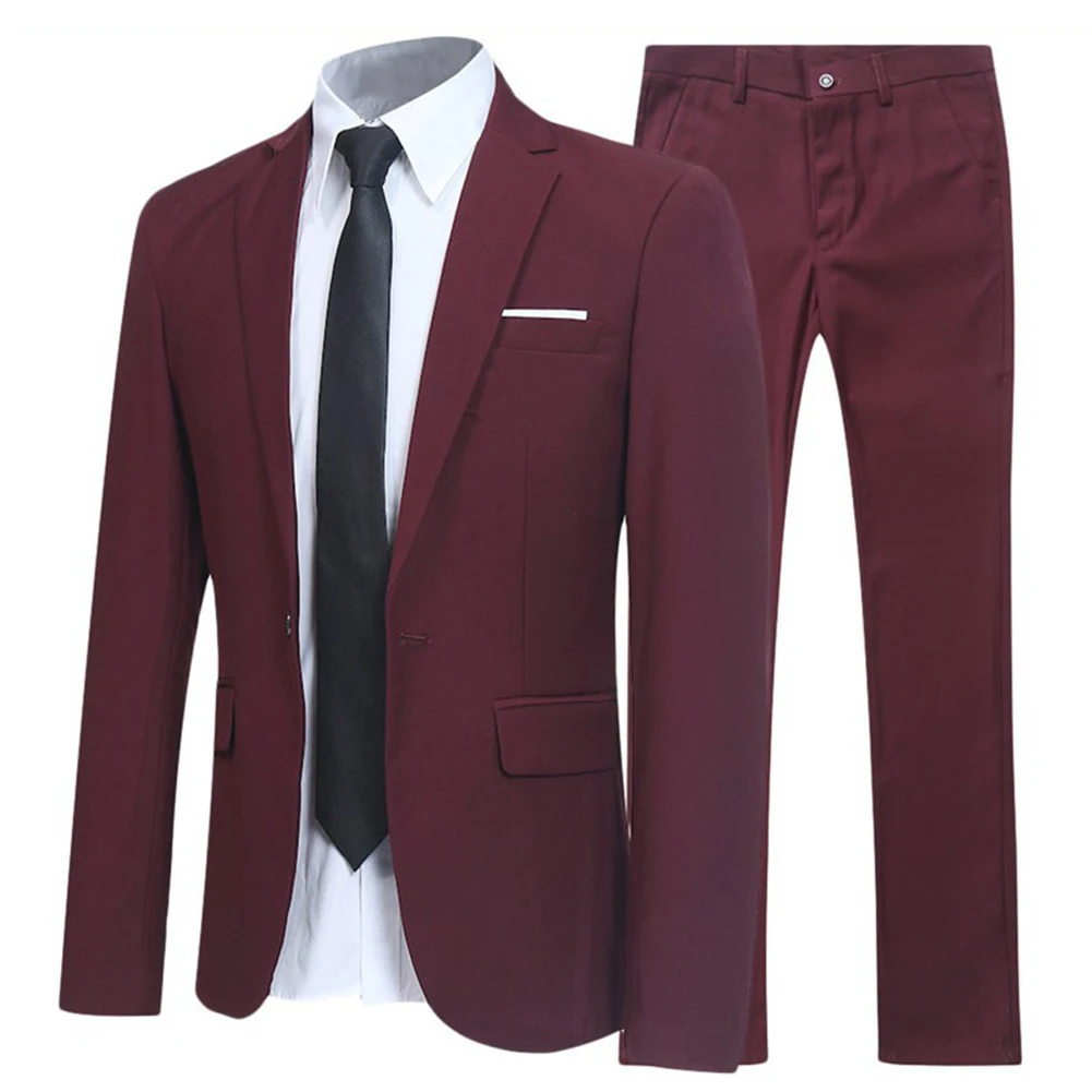 

Casual Suit Gentleman Pants Daily Use Wedding Brand New Long Sleeves Polyester Fabric Slight Stretch For Weddings
